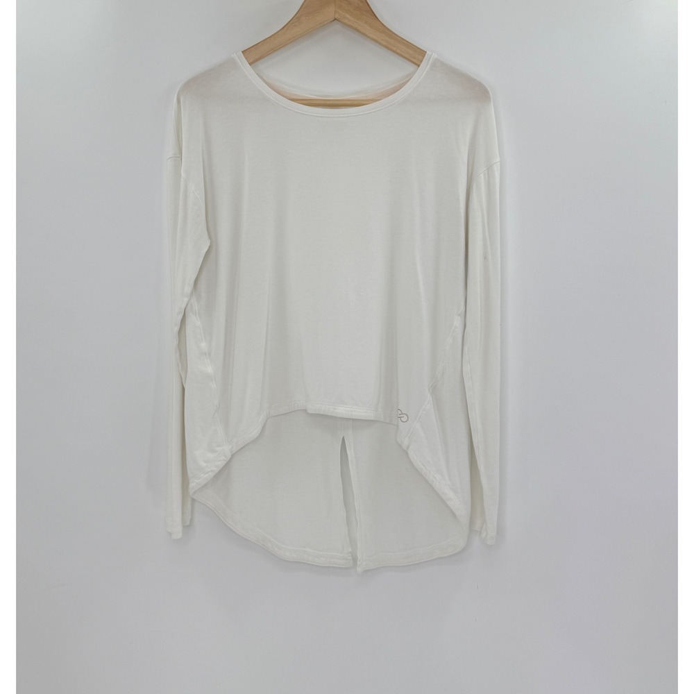 CALIA‎ by Carrie Underwood White Long Sleeve Open Back Athleisure Top Size M
